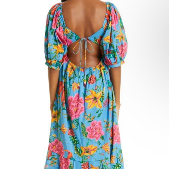 🦜NWOT FARM RIO Toucans Garden MIDI Dress SIZE M🦜SOLD at NORDSTROM FOR $250🦜 - Picture 3 of 8